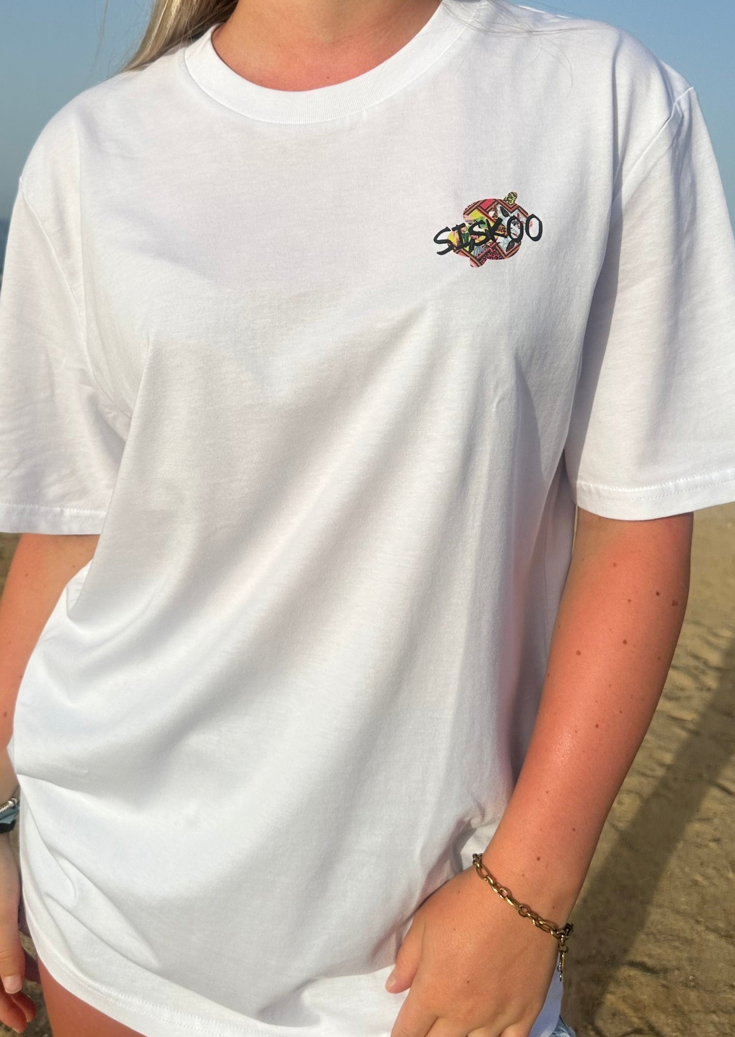 Wit T-shirt Siskoo, duurzame mode