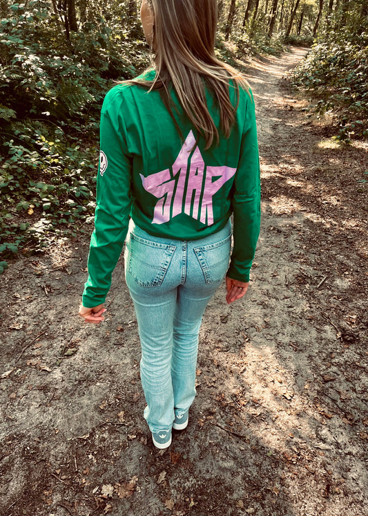 Groene long sleeve star, Siskoo, duurzame mode 