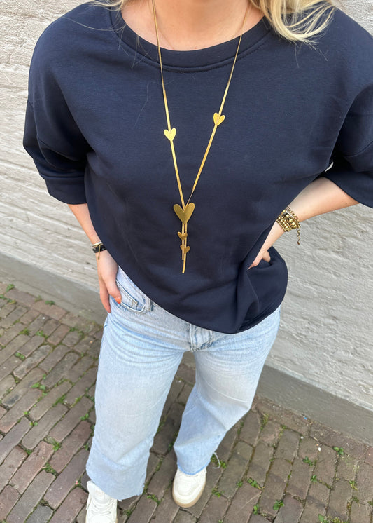 basic donker blauwe shirt